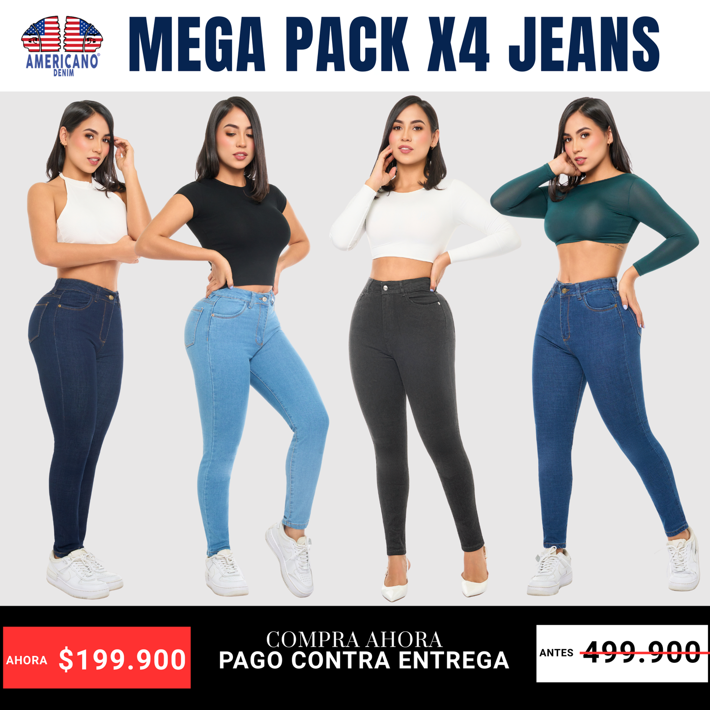 PACK X4 JEANS AMERICANO